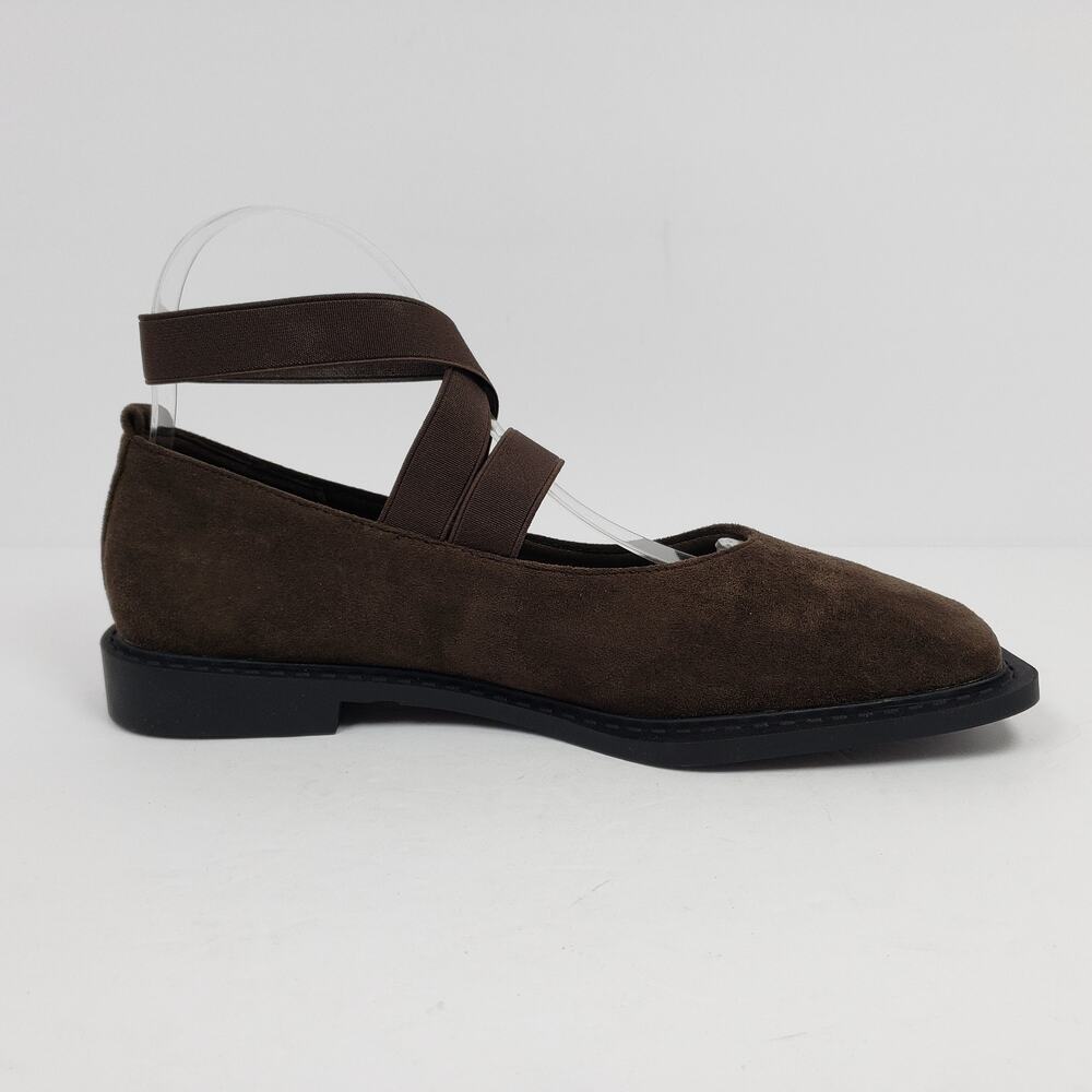 Glamorous Womens Size 10 Brown Micro Ankle Band Square Toe Mary Jane Shoes - Picture 4 of 14